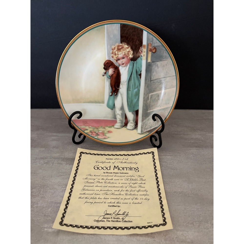 VTG 1986 Hamilton Collection Good Morning Bessie Pease Gutmann Plate COA #20174
